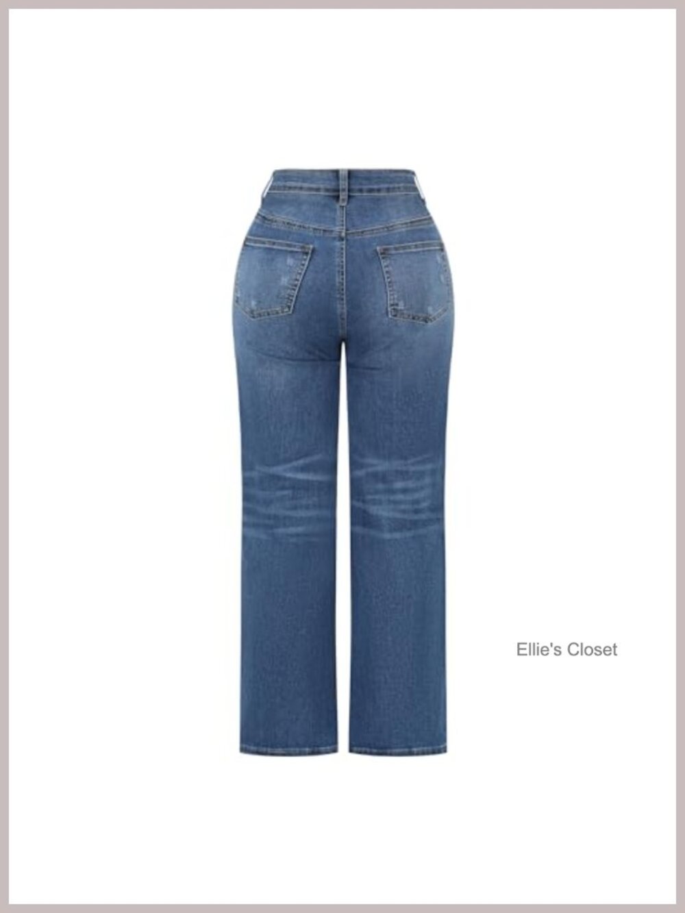 Womens High Waisted Wide Leg Stretchy Distressed Jeans - Picture 2 of 6